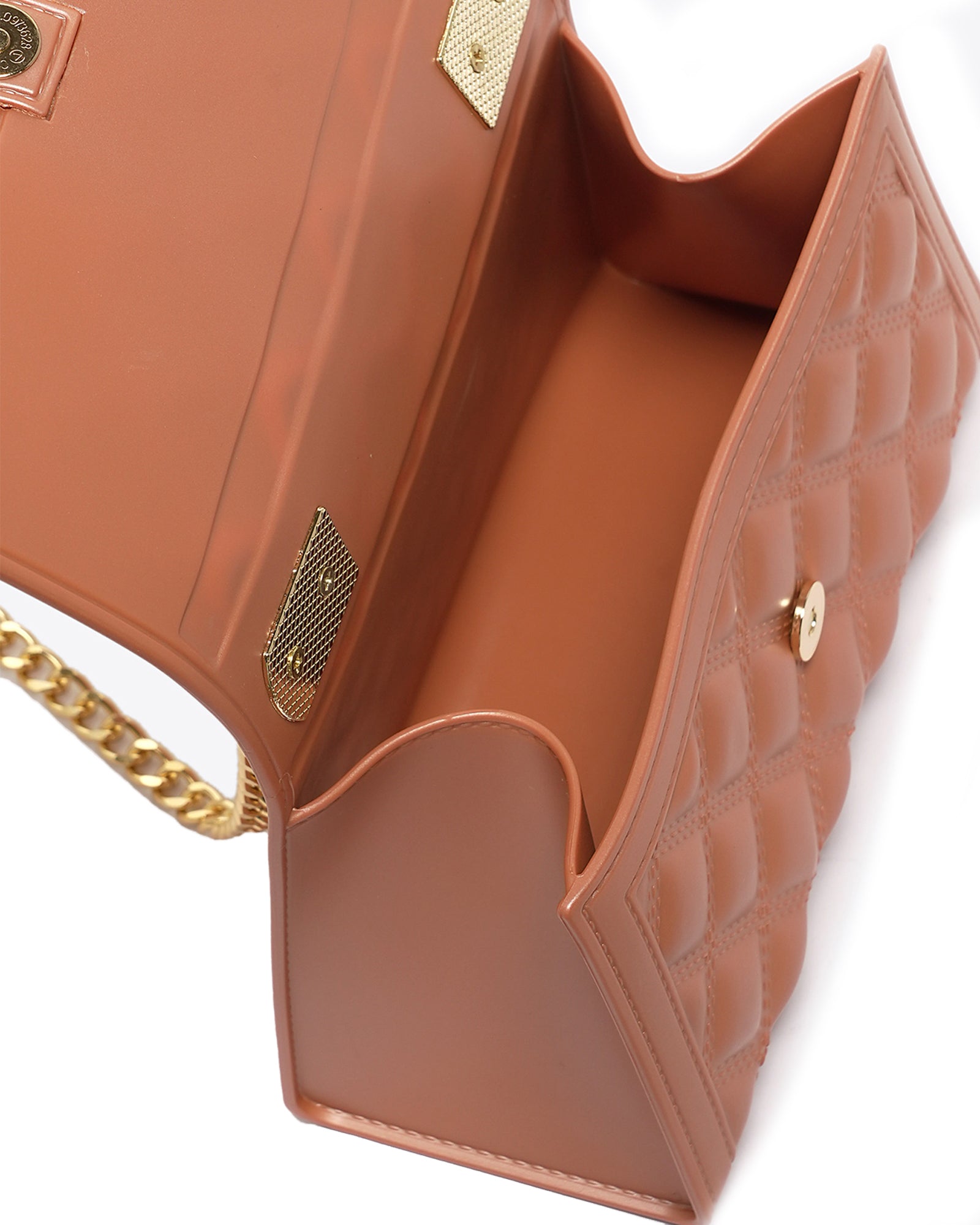 Borsa a mano da donna 100% Pvc FLAT RHOMBUS S-RAME + GOLD Marc Ellis