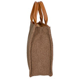 Borsa a mano da donna Misto pelle e tessuto MYB-05117-SS-25+S17 CUOIO SCURO My Best Bag