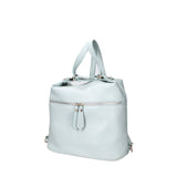 Women's White Convertible Shoulder Bag in Genuine Leather Made in Italy 30x26x9 cm