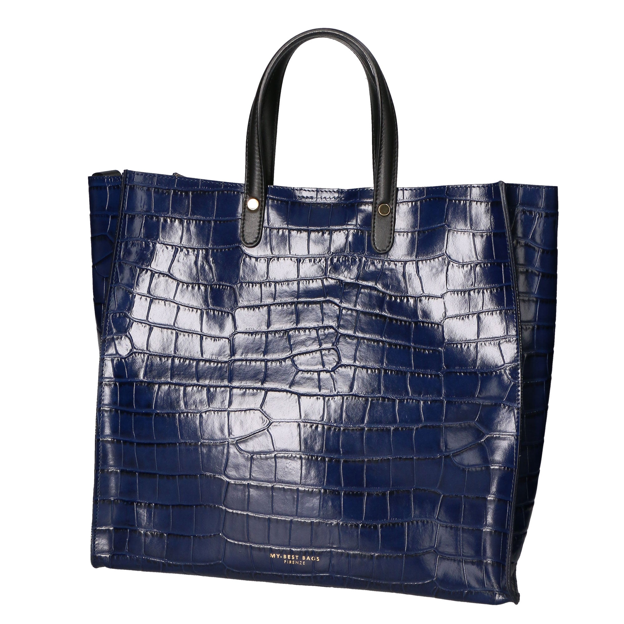 Borsa a mano da donna Pelle stampata cocco MYB-6028-FW-BLU My Best Bag