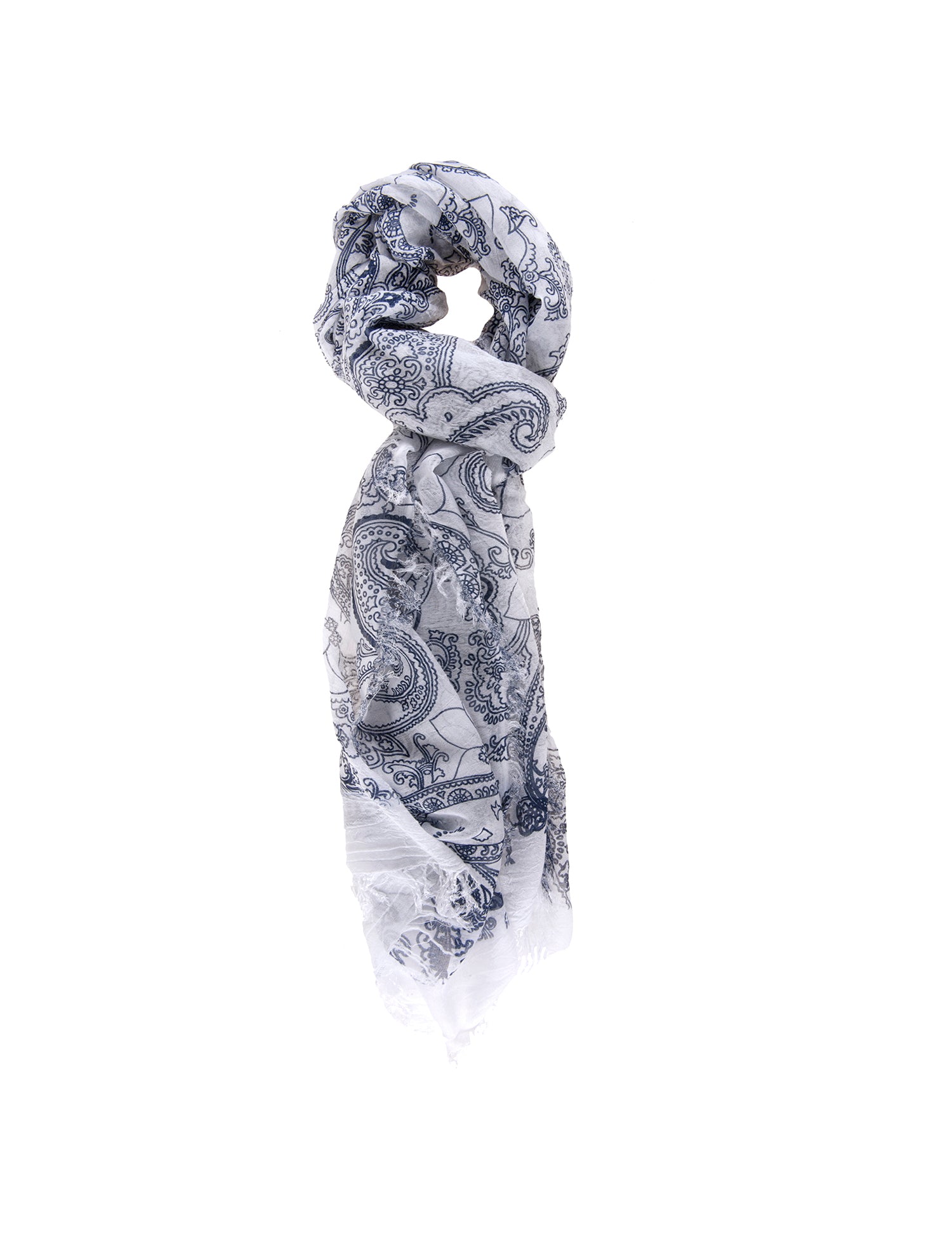 Cotone e Seta L1014-BIANCO Foulard unisex Selene Gave Lux