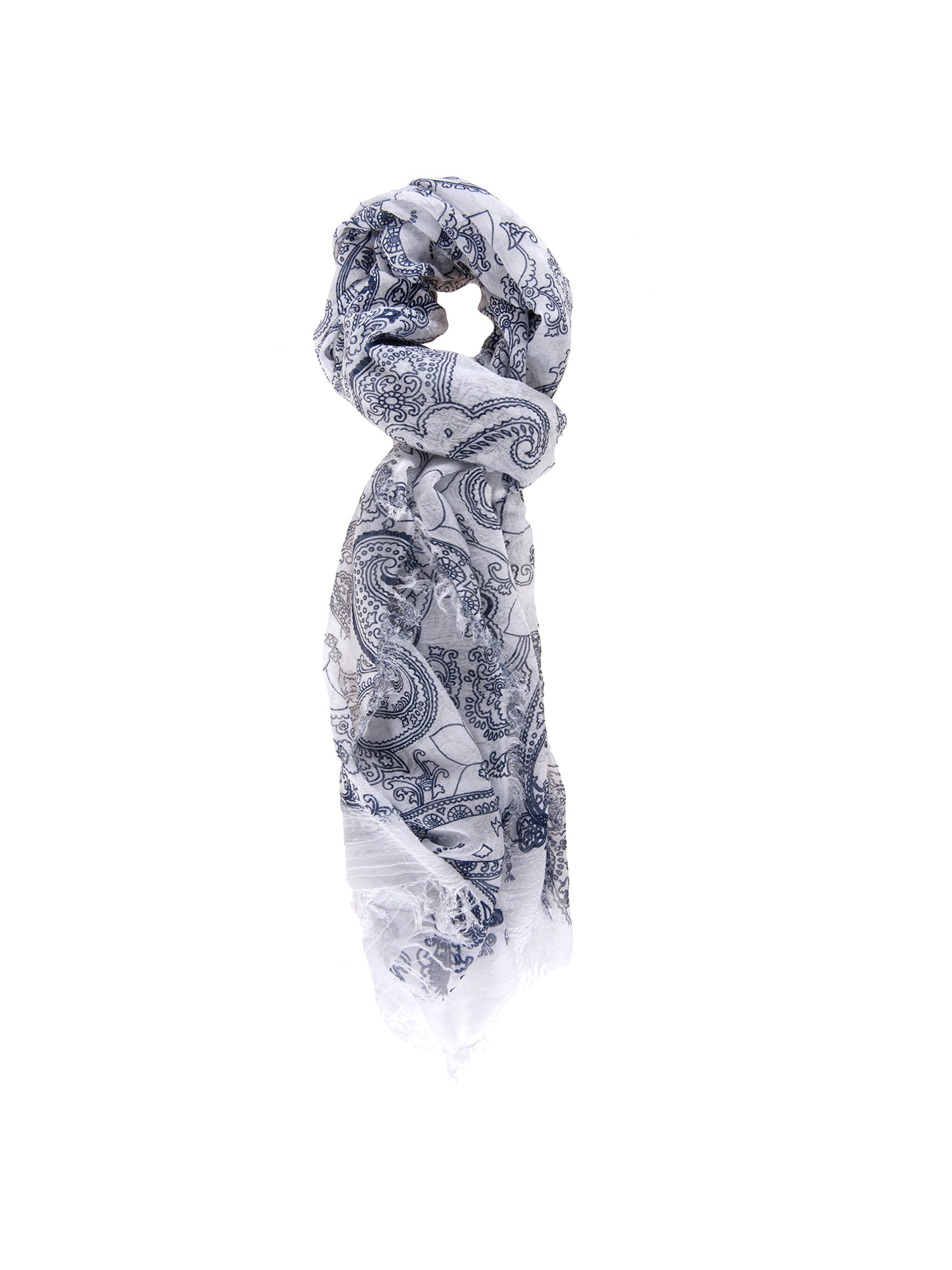 Cotone e Seta L1014-BIANCO Foulard unisex Selene Gave Lux