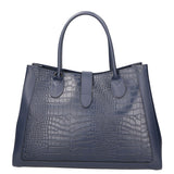 Aurora Borsa a mano da donna Vera pelle croco 05698-C26 BLU SCURO Gave Lux