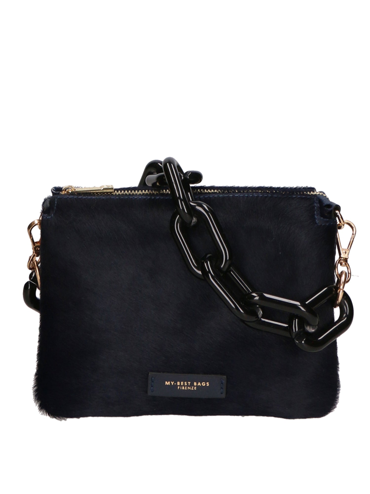 Borsa a spalla da donna Vera pelle di cavallino MYB-8021-FW-NOTTE My Best Bag
