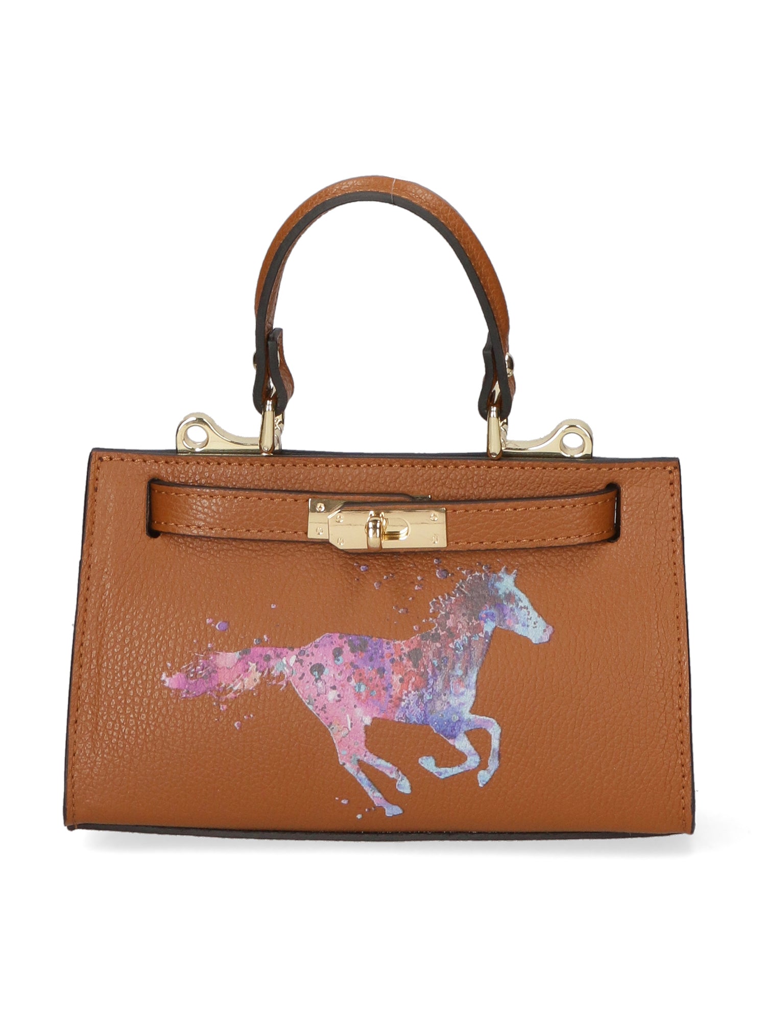 Noel Borsa a mano da donna Vera pelle 04265-D17 CUOIO SCURO DARK COGNAC Gave Lux