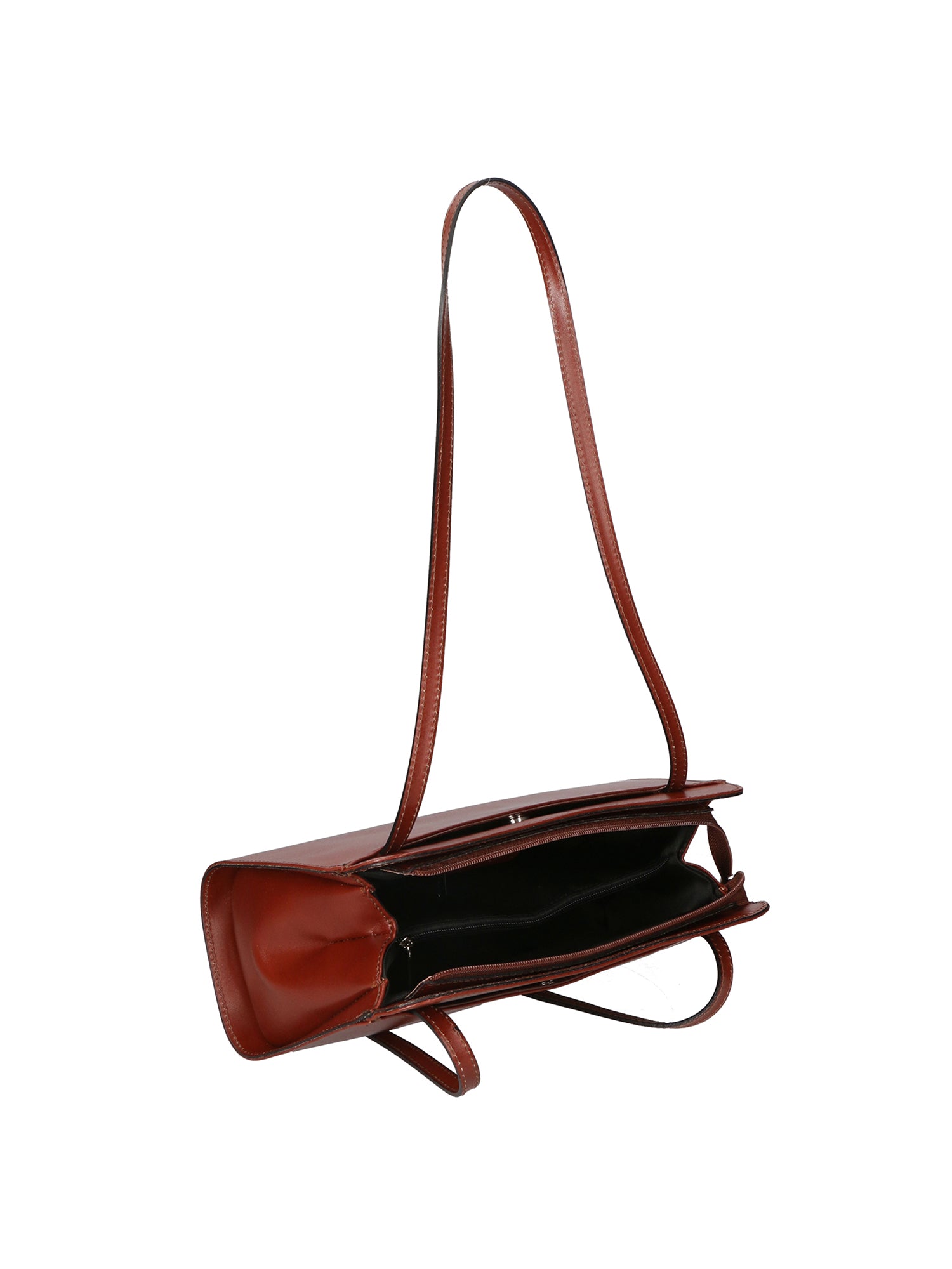 Edera Chic Borsa a spalla da donna Vera pelle 9120-MARRONE BROWN Gave Lux