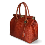 Deborah Borsa a mano da donna Pelle Croco Stampata 7727-C17 CUOIO COGNAC Gave Lux