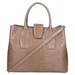 Letizia Borsa a mano da donna Pelle stampata croco 06542-TAUPE SCURO Gave Lux
