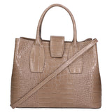 Letizia Borsa a mano da donna Pelle stampata croco 06542-TAUPE SCURO Gave Lux