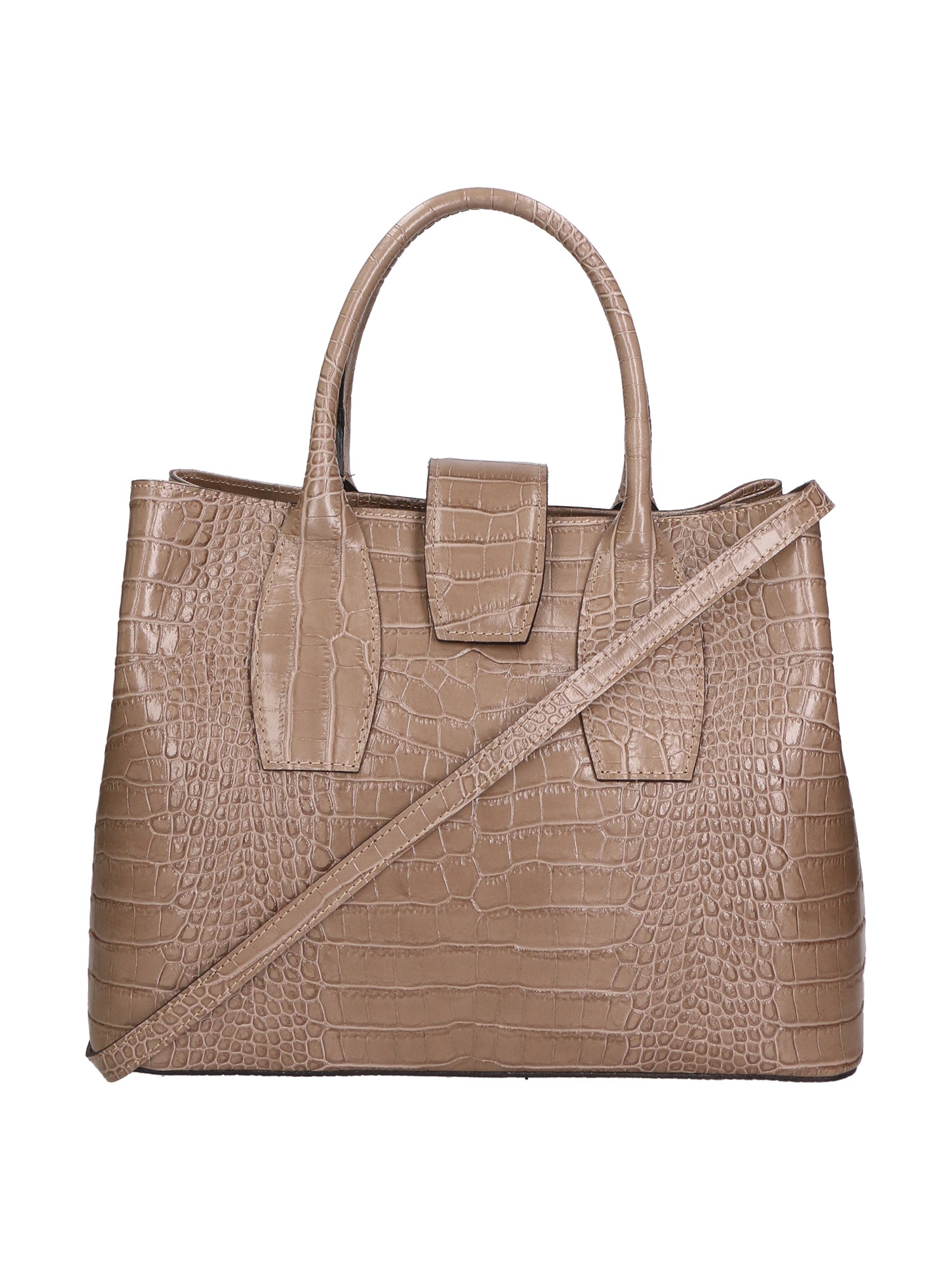 Letizia Borsa a mano da donna Pelle stampata croco 06542-TAUPE SCURO Gave Lux