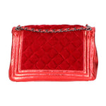 Valeriana Borsa a tracolla da donna Velluto e pelle 1139-ROSSO  Gave Lux