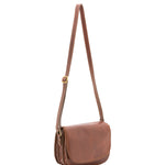 Borsa a tracolla da donna 100% vera pelle 4582-MARRONE Alessia Firenze