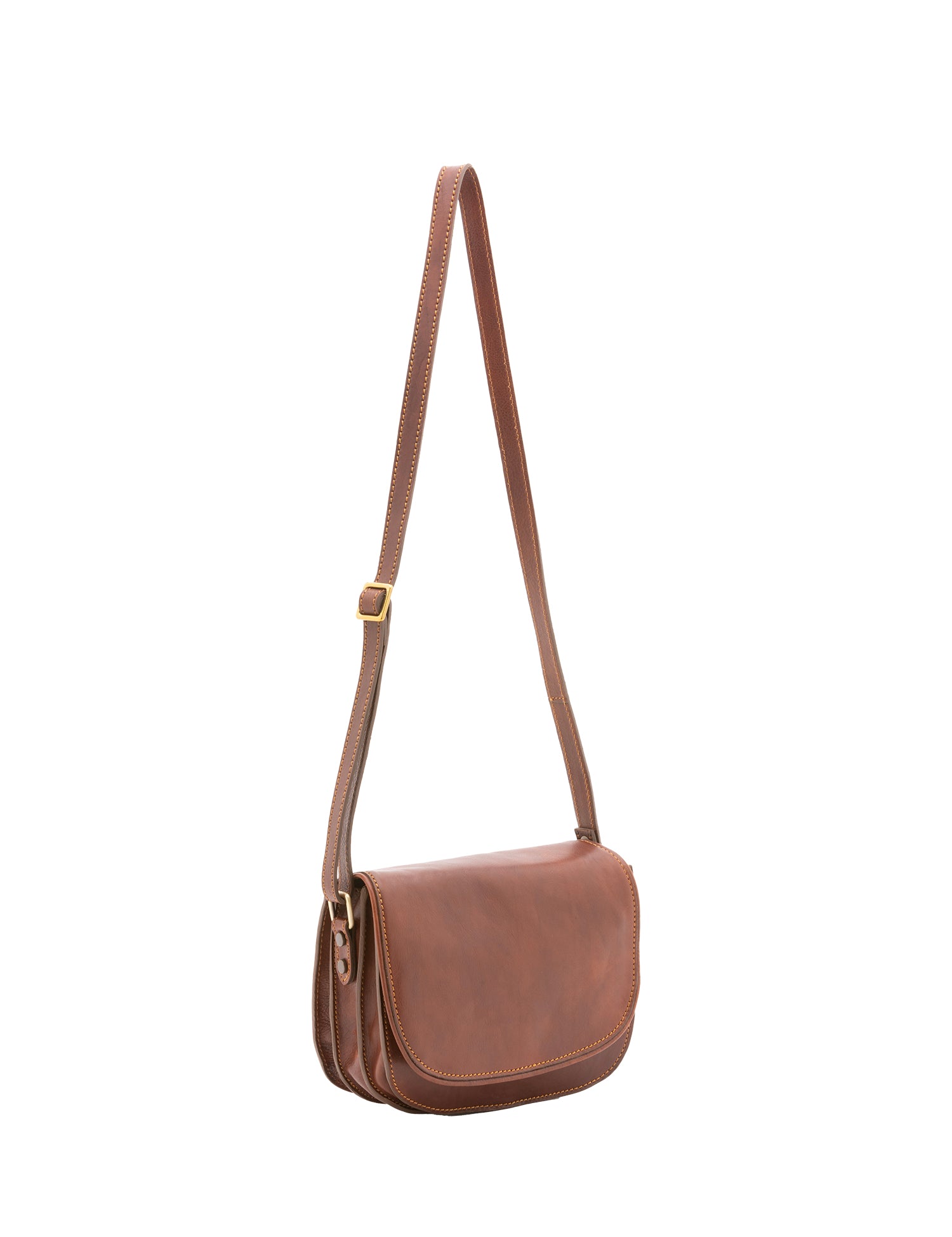 Borsa a tracolla da donna 100% vera pelle 4582-MARRONE Alessia Firenze