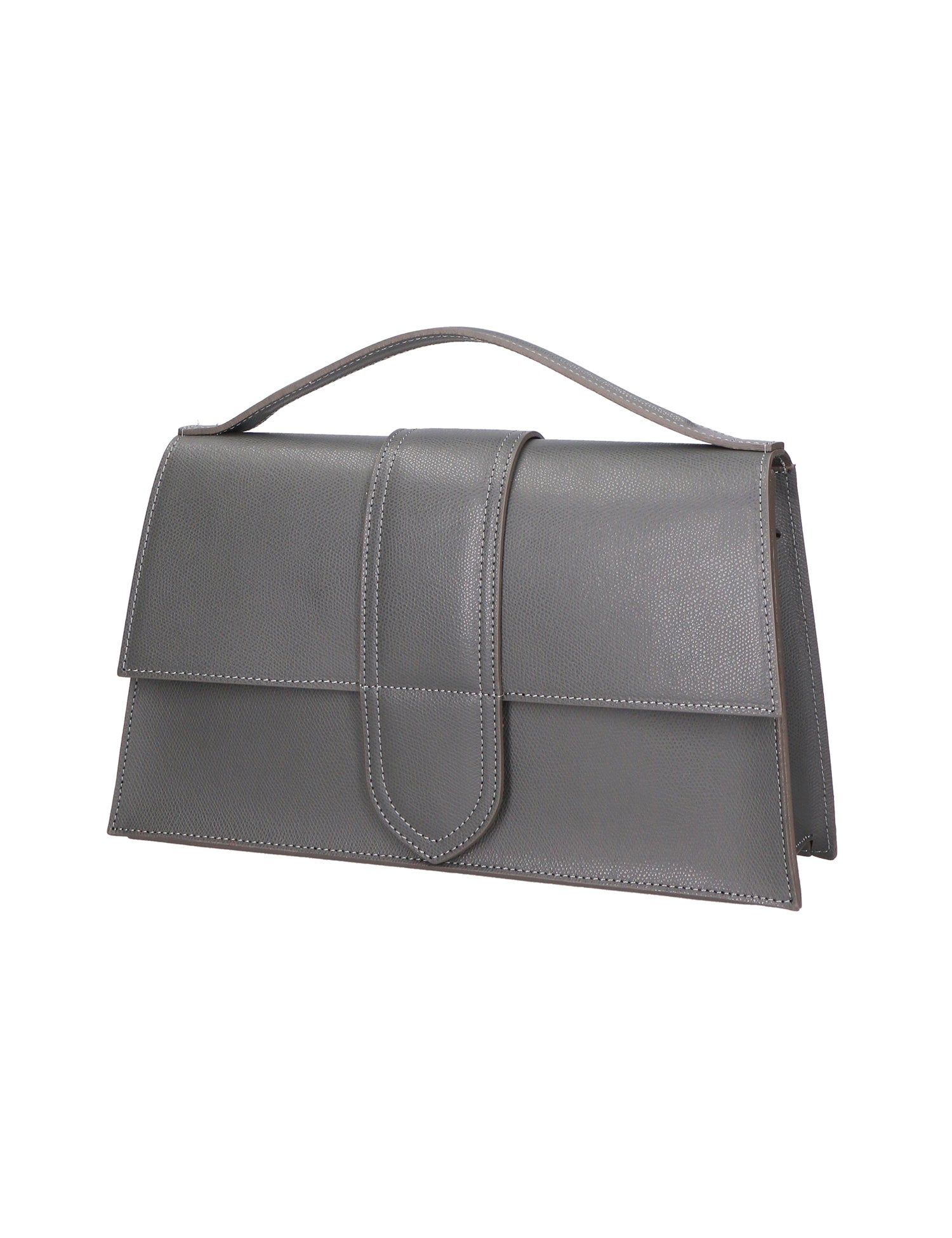 Lina Borsa a Mano in Vera Pelle Grigio Chiara Ferretti
