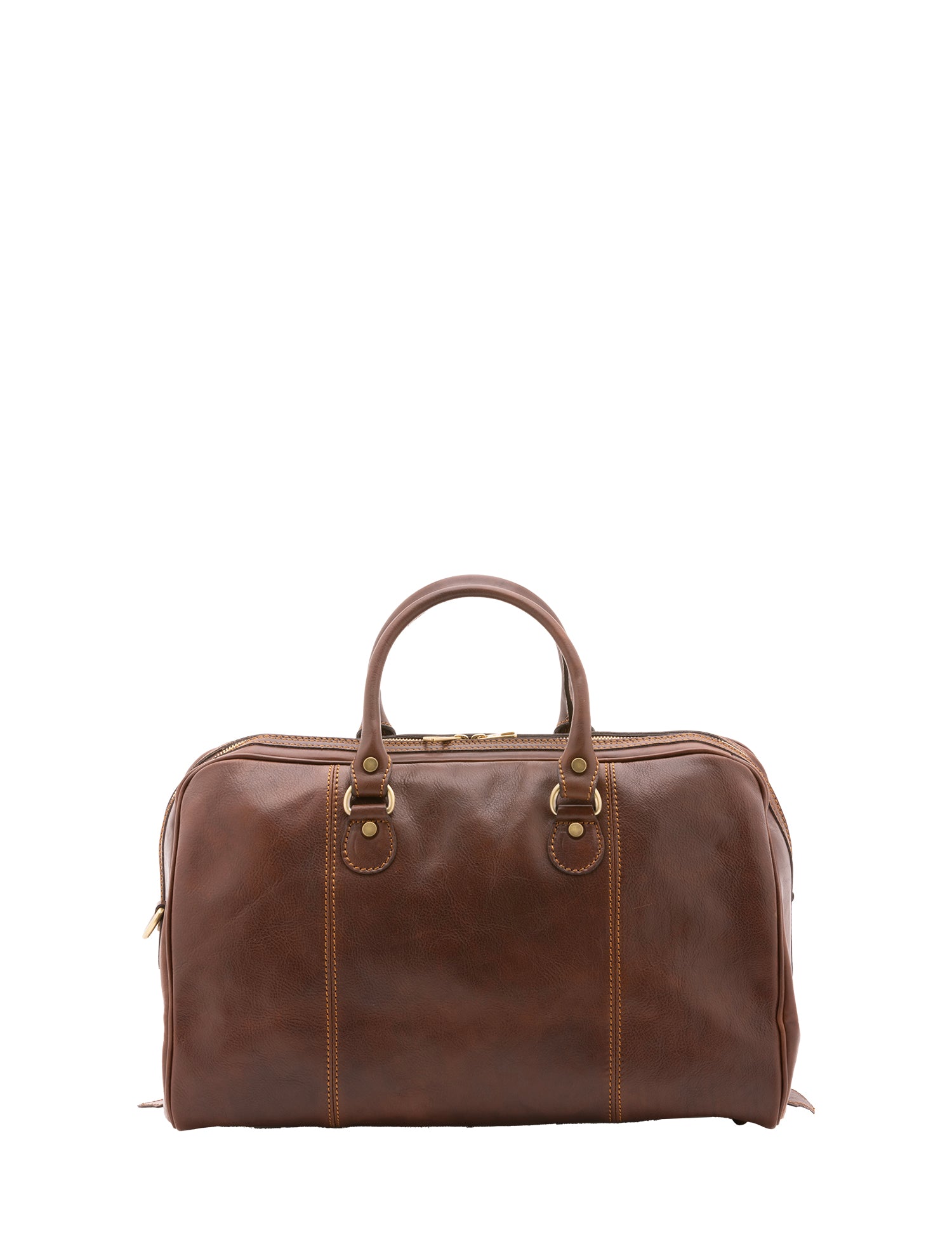 Borsa da viaggio unisex in vera pelle 100% cotone 4040-TESTA DI MORO Alessia Firenze