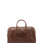 Borsa da viaggio unisex in vera pelle 100% cotone 4040-TESTA DI MORO Alessia Firenze