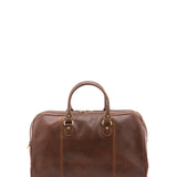 Borsa da viaggio unisex in vera pelle 100% cotone 4040-TESTA DI MORO Alessia Firenze