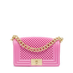 Borsa a mano da donna 100% Pvc FLAT S BALL-AURORA PINK + OFF GOLD Marc Ellis
