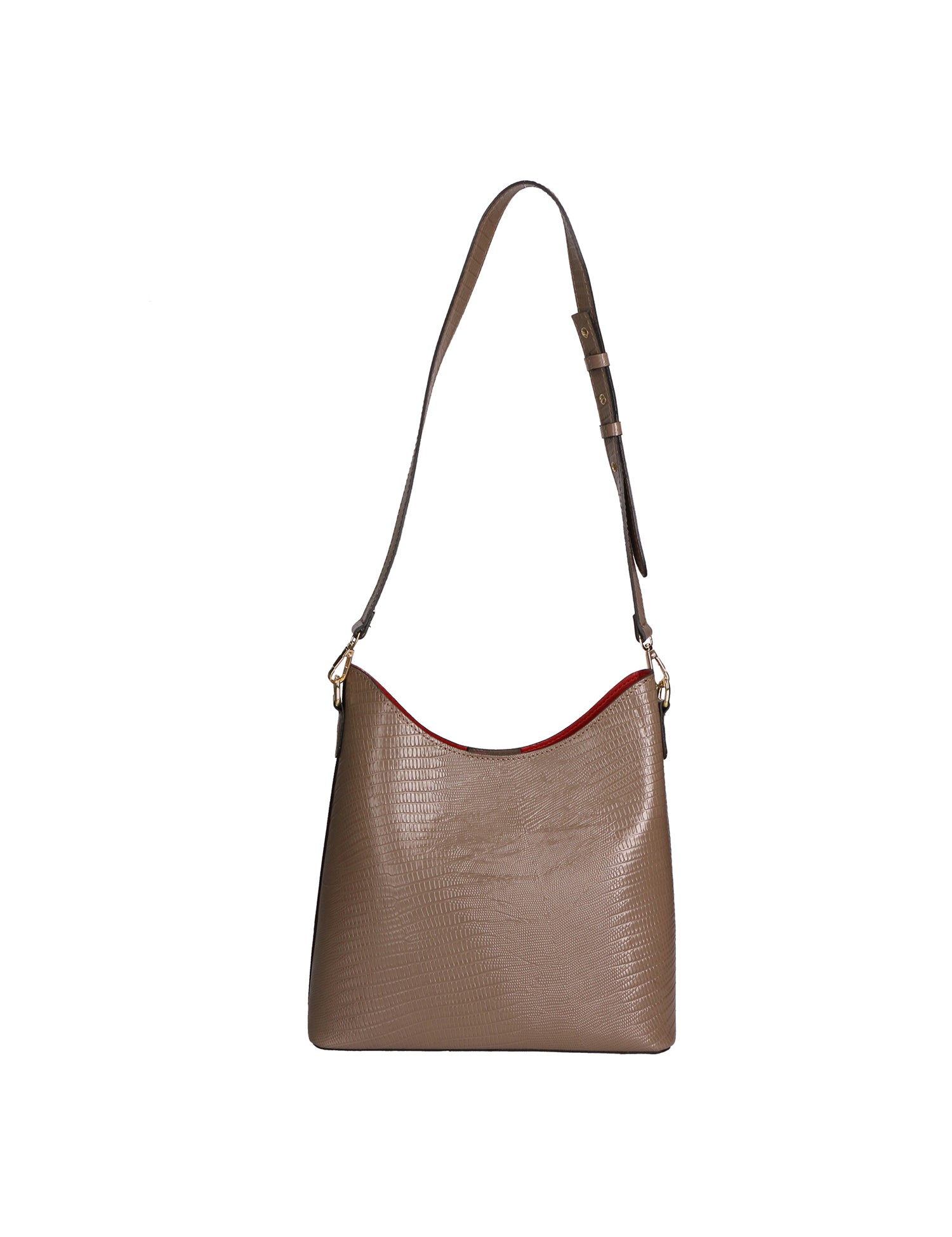 Carmine Borsa a spalla da donna Vera pelle 05442-LU40 TAUPE SCURO DARK TAUPE Gave Lux