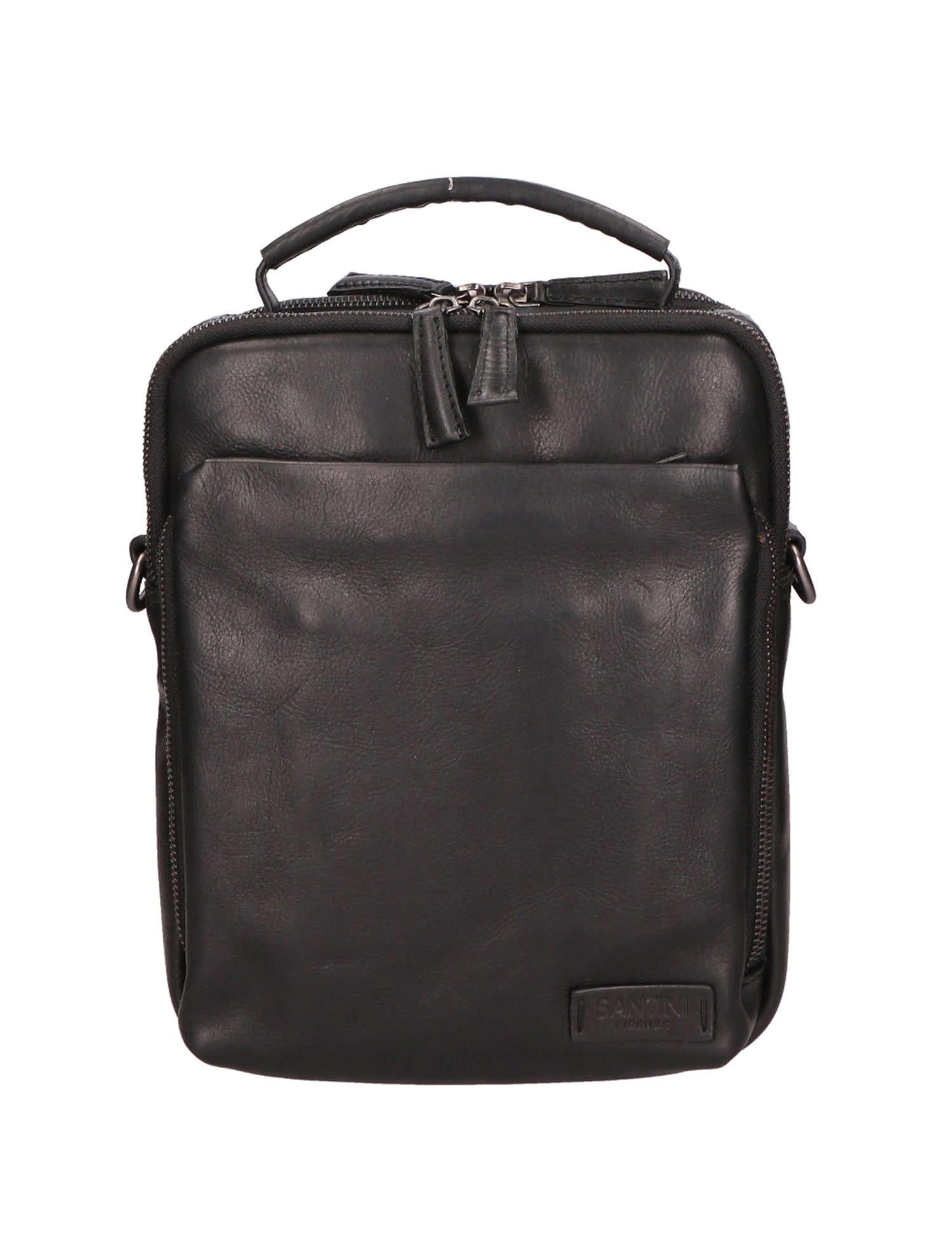 Borsa a mano unisex in vera pelle 100% Made in Italy SN5861647-BLACK Santini Firenze