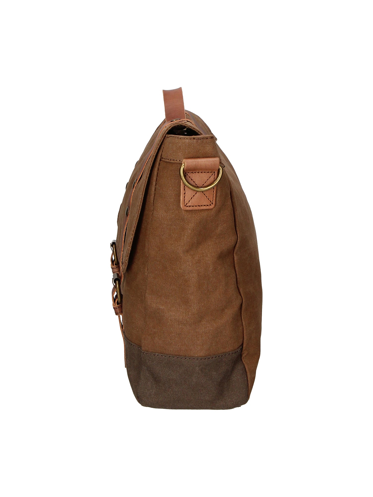 Minerva Borsa a mano unisex Canvas e pelle ZG3011-FANGO TAUPE Gave Lux