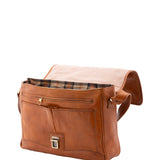 Borsa a mano unisex in vera pelle Made in Italy 4576-MIELE Alessia Firenze