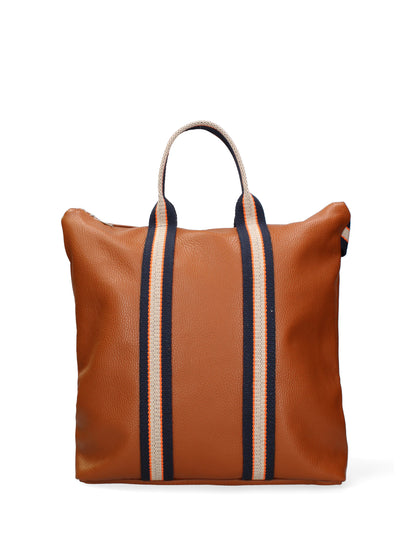 Varese Borsa a Mano in Vera Pelle Cuoio Scuro - Blu
