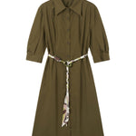 Vestito in Cotone Verde Militare