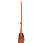 Borsa a tracolla da donna 100% vera pelle 4582-MIELE Alessia Firenze