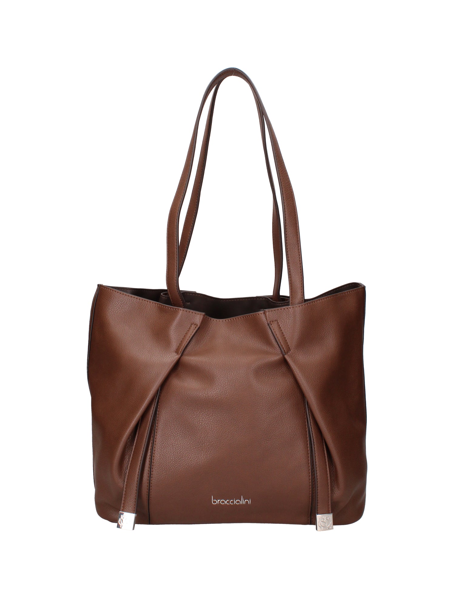 Iridea Borsa a spalla da donna 100% poliuretano B16261-MARRONE Braccialini