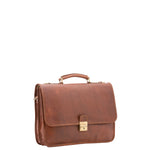 Borsa a mano unisex in vera pelle Made in Italy 4017-MARRONE Alessia Firenze