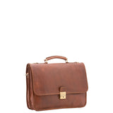 Borsa a mano unisex in vera pelle Made in Italy 4017-MARRONE Alessia Firenze