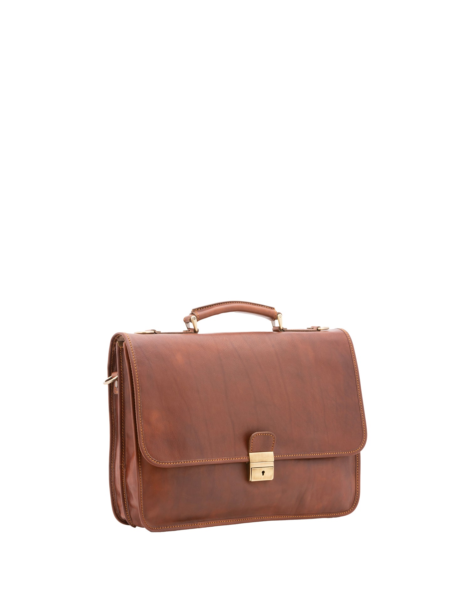 Borsa a mano unisex in vera pelle Made in Italy 4017-MARRONE Alessia Firenze