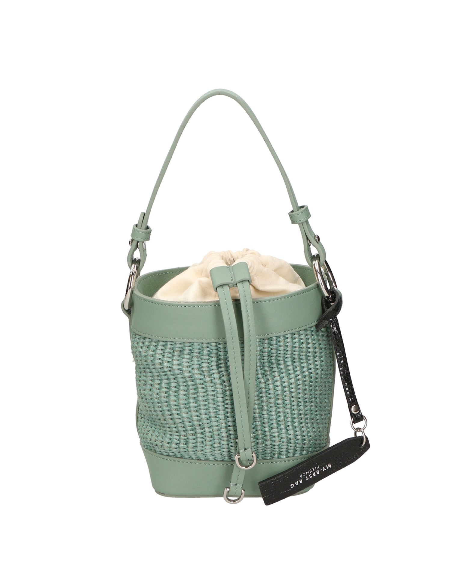 Borsa a secchiello da donna Misto pelle e tessuto MYB-05166-SS-331+S96 MENTA My Best Bag