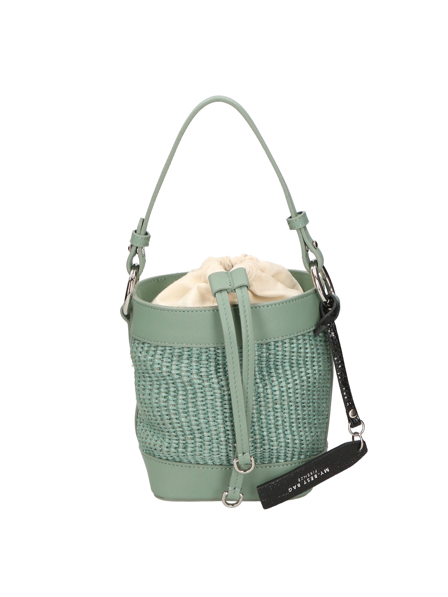 Borsa a secchiello da donna Misto pelle e tessuto MYB-05166-SS-331+S96 MENTA My Best Bag