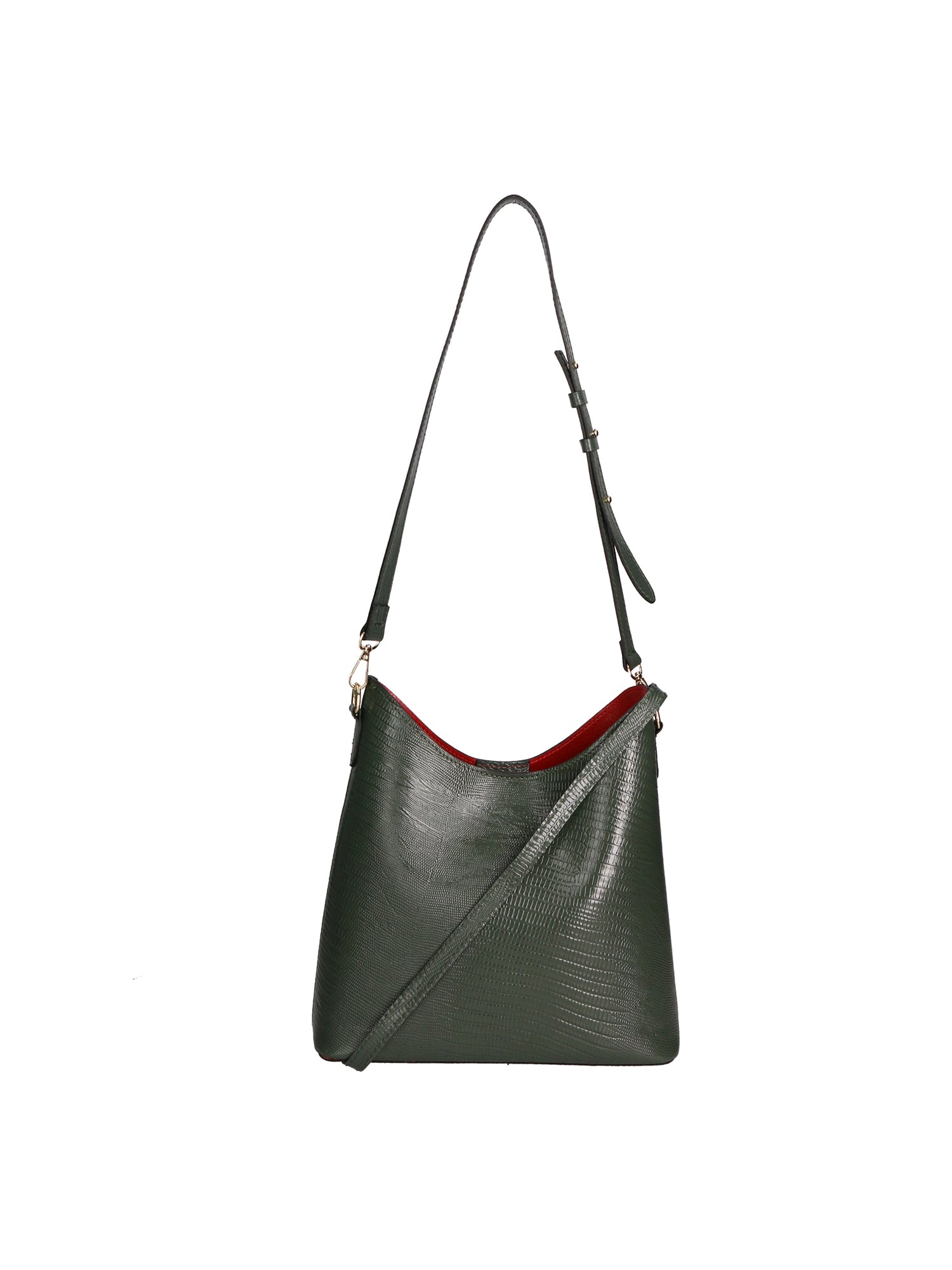 Carmine Borsa a spalla da donna Vera pelle 05442-LU14 VERDE SCURO DARK GREEN Gave Lux