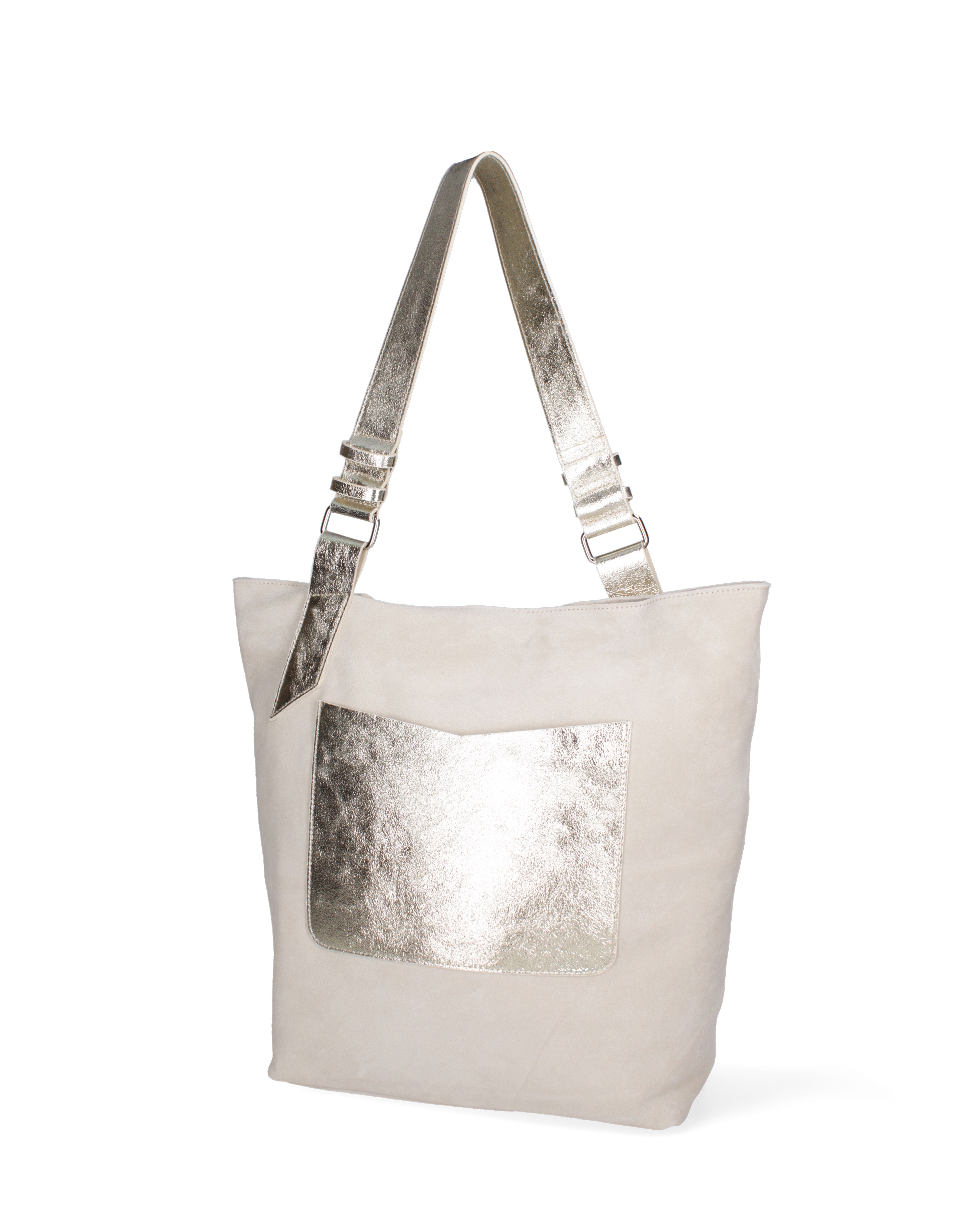 Borsa a spalla da donna Vera pelle 07312-D02 BEIGE+L003 Roberta Rossi