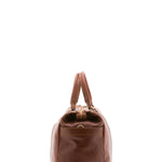 Borsa da viaggio unisex vera pelle 100% cotone 4546-MARRONE Alessia Firenze