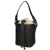 Borsa a secchiello da donna Misto pelle e tessuto MYB-05166-SS-12+S28 NERO My Best Bag