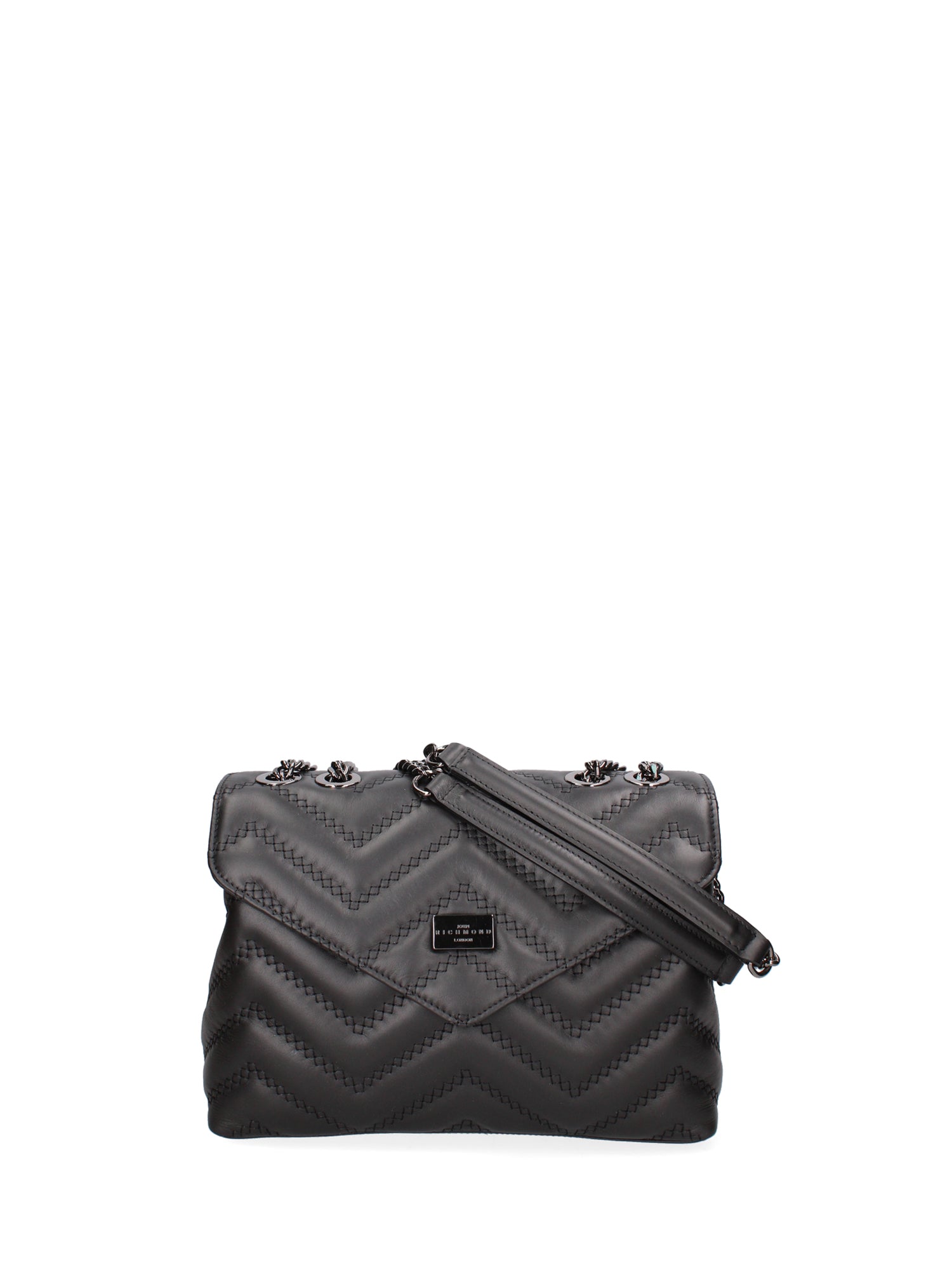 Borsa a spalla da donna 100% vera pelle JR-W-1130-RU-BLACK + GOLD John Richmond