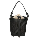 Borsa a secchiello da donna Misto pelle e tessuto MYB-05166-SS-12+S28 NERO My Best Bag