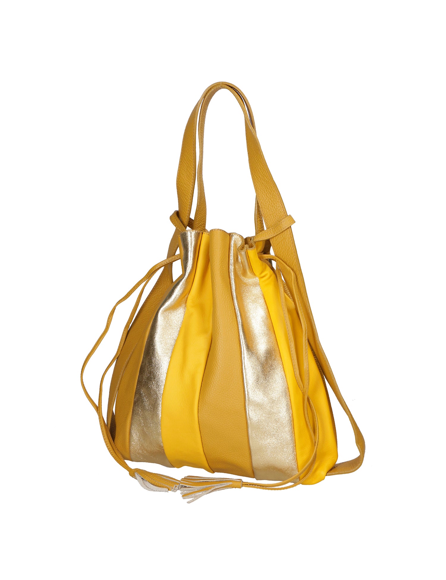 Oceania Borsa a spalla da donna Vera pelle 580041-SENAPE Gave Lux