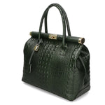 Deborah Borsa a mano da donna Pelle Croco Stampata 7727-C14 VERDE SCURO Gave Lux