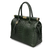 Deborah Borsa a mano da donna Pelle Croco Stampata 7727-C14 VERDE SCURO Gave Lux