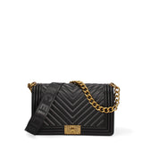 Borsa a mano da donna 100% Pvc FLAT-M 24-BLACK - LIGHT OTTONE Marc Ellis