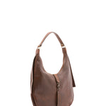 Borsa a spalla da donna 100% vera pelle 4607-TESTA DI MORO Alessia Firenze