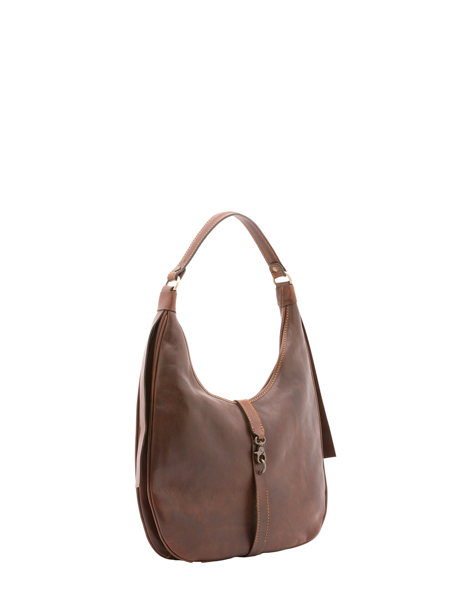 Borsa a spalla da donna 100% vera pelle 4607-TESTA DI MORO Alessia Firenze