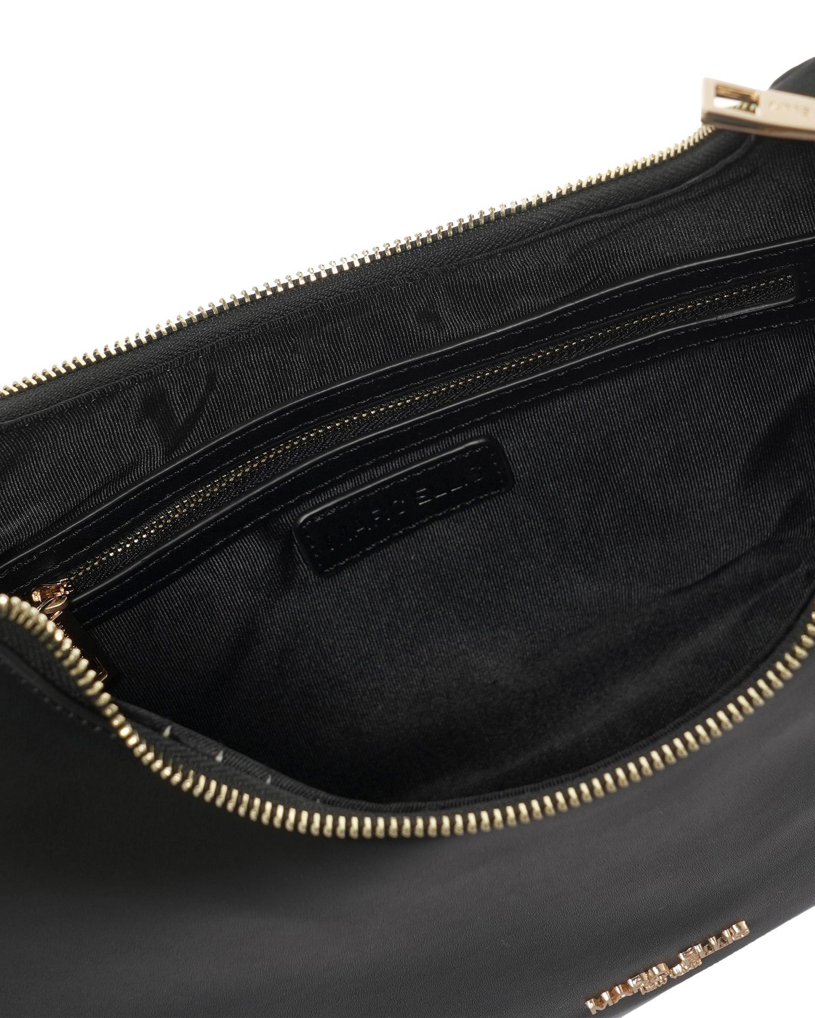 Borsa a spalla da donna 100% poliuretano LAILA-MACRO-BLACK-BRUSH GOLD Marc Ellis