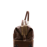 Borsa da viaggio unisex in vera pelle Made in Italy 4084-TESTA DI MORO Alessia Firenze