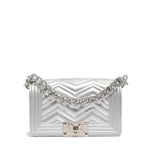 Borsa a mano da donna 100% Pvc FLAT XS MANHATTAN-SILVER Marc Ellis